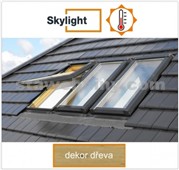 DOBROPLAST - SKYLIGHT TERMO plastové střešní okno PVC dezén dřeva 9/14 - 94/140cm